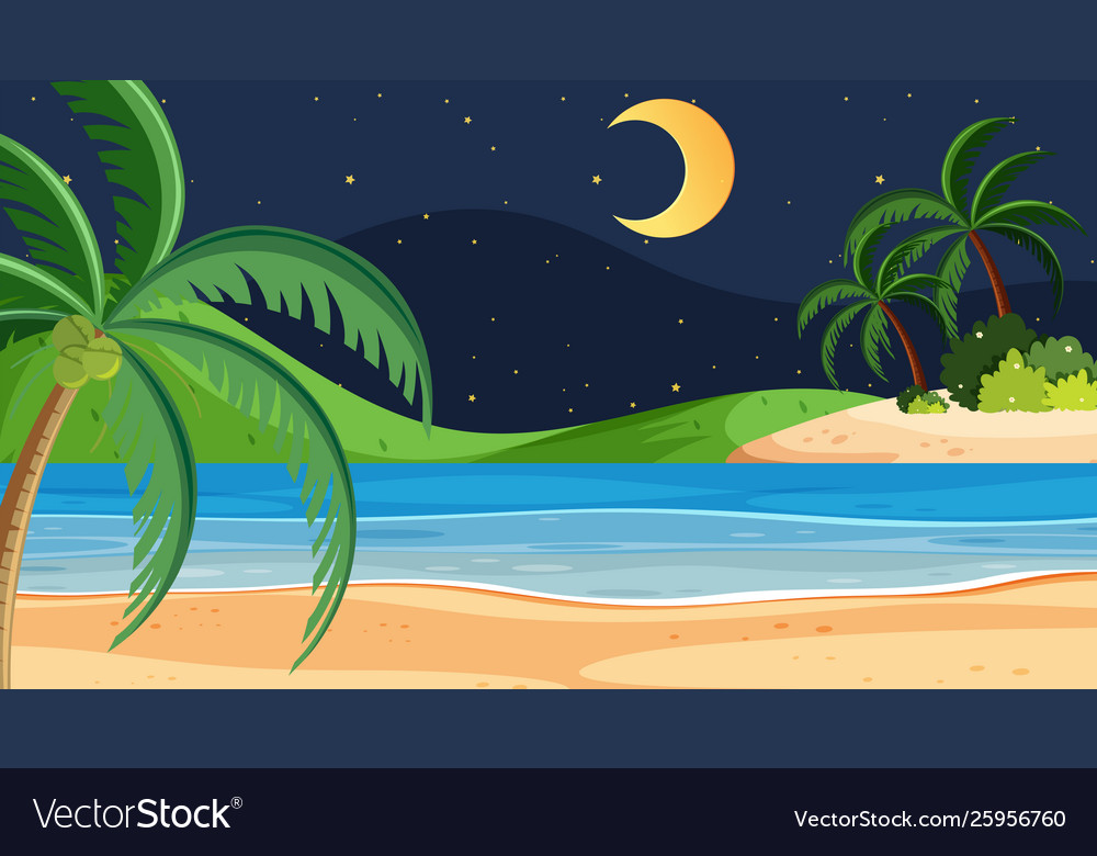 A simple beach scene Royalty Free Vector Image