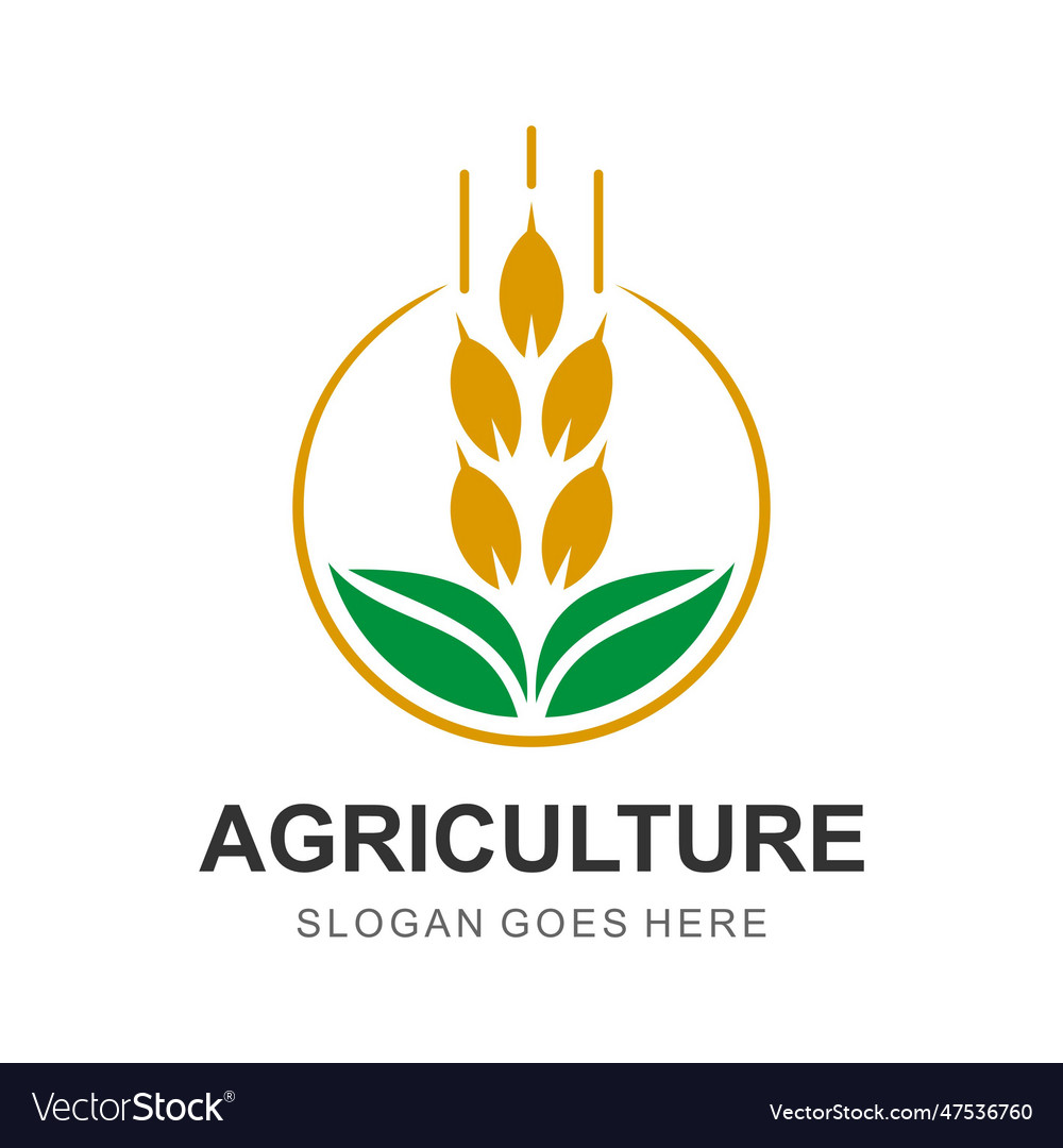 Agriculture wheat farm logo Royalty Free Vector Image