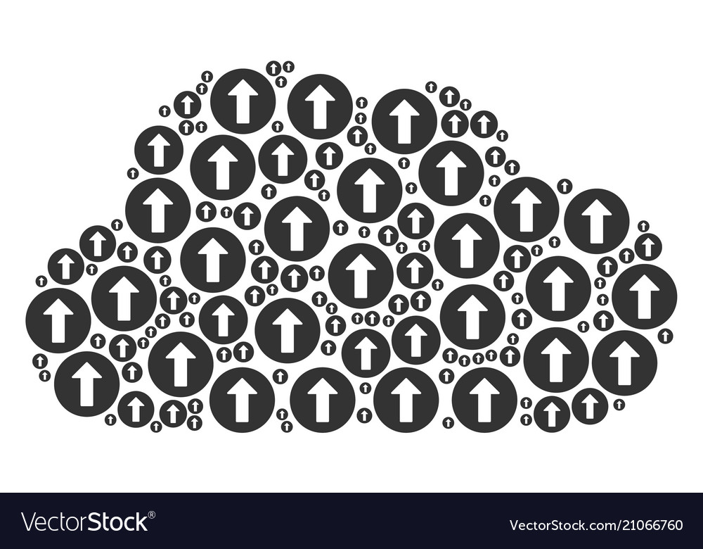 Cloud shape of rounded arrow icons vector image Cloud shape of rounded arrow icons