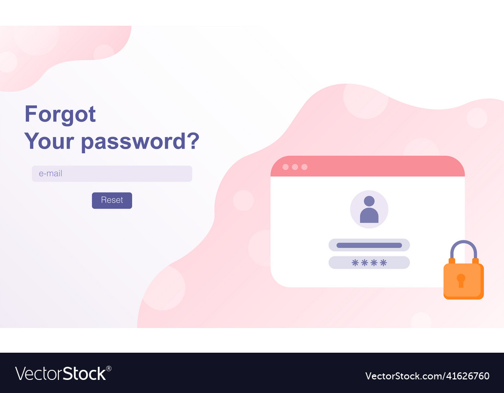 Concept Of Forgot Password Design Template Vector Image