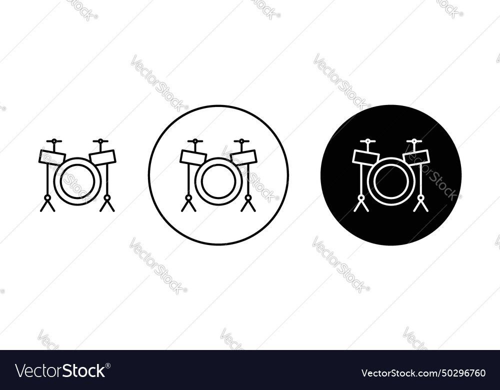 Drum set icon rock band percussion symbol