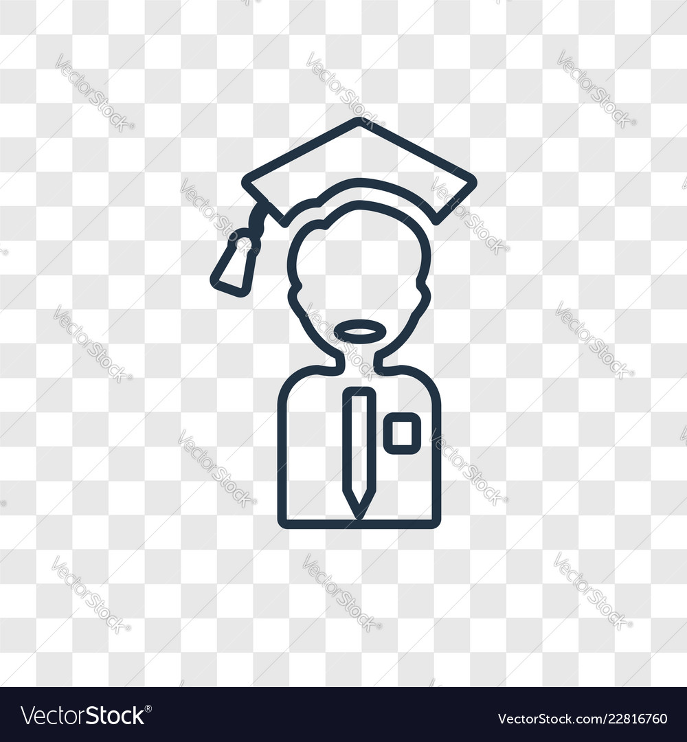 Graduation concept linear icon isolated