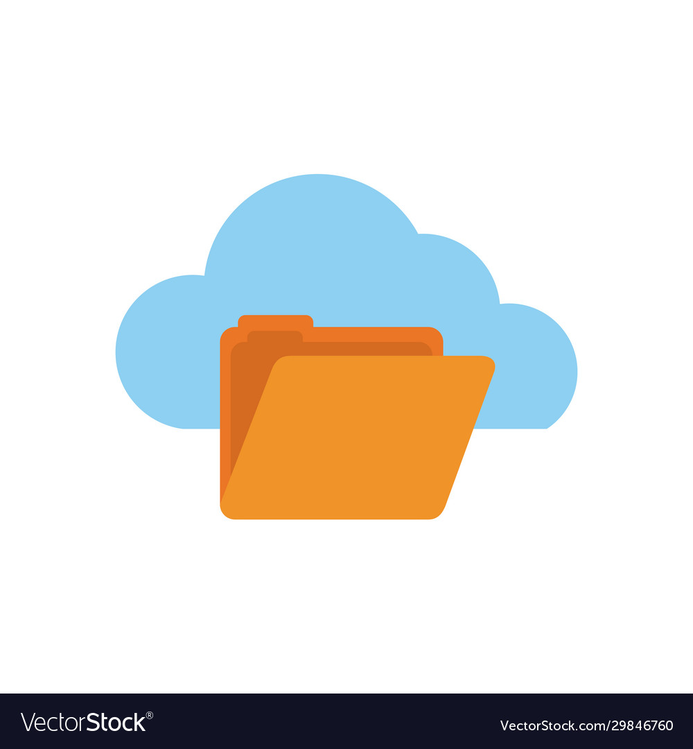 Isolated cloud computing and file flat style icon