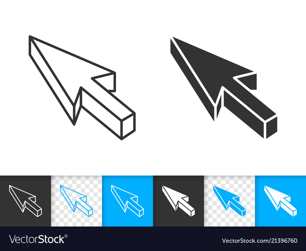 Mouse cursor simple black line icon Vector Image Mouse cursor simple black line icon