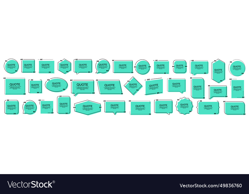 Quote box frame big set texting boxes blank vector image Quote box frame big set texting boxes blank