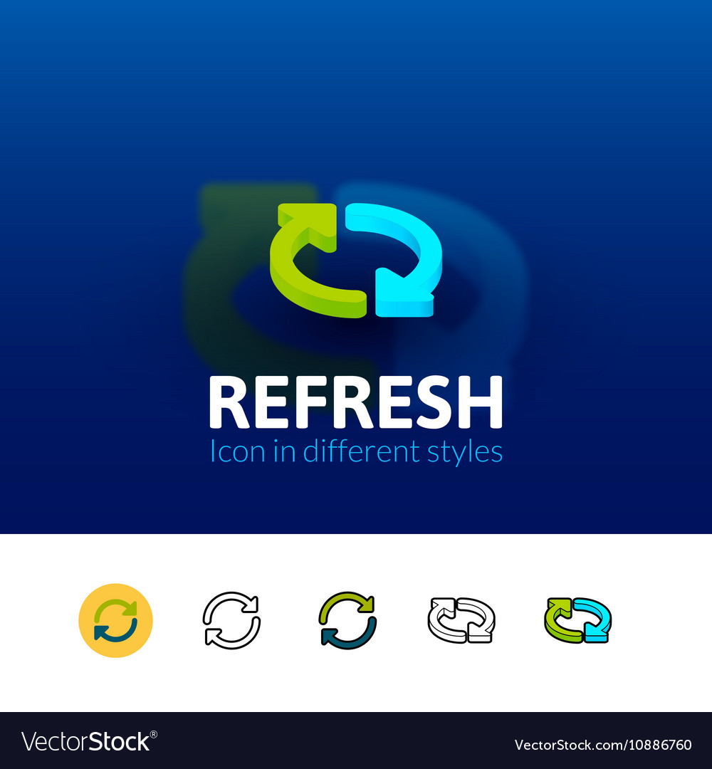 Refresh icon in different style Royalty Free Vector Image