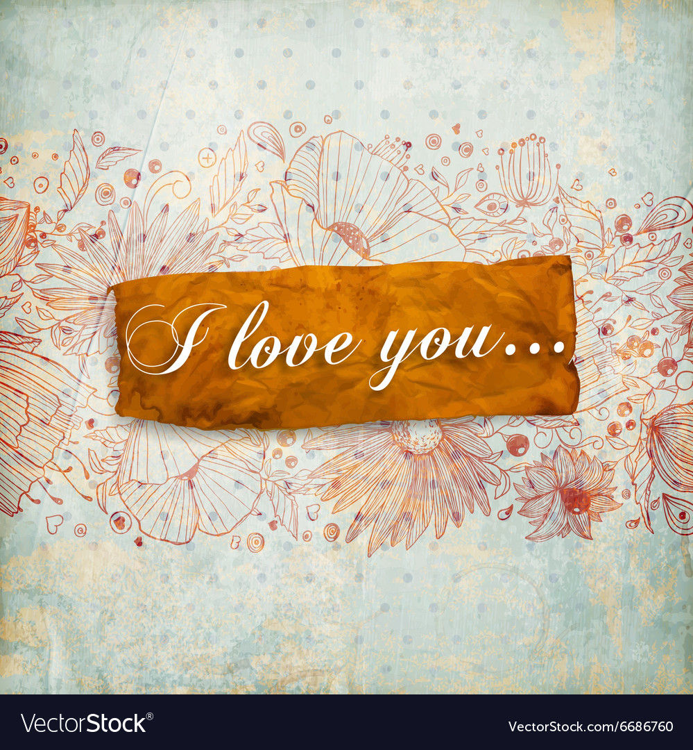 Retro i love you banner