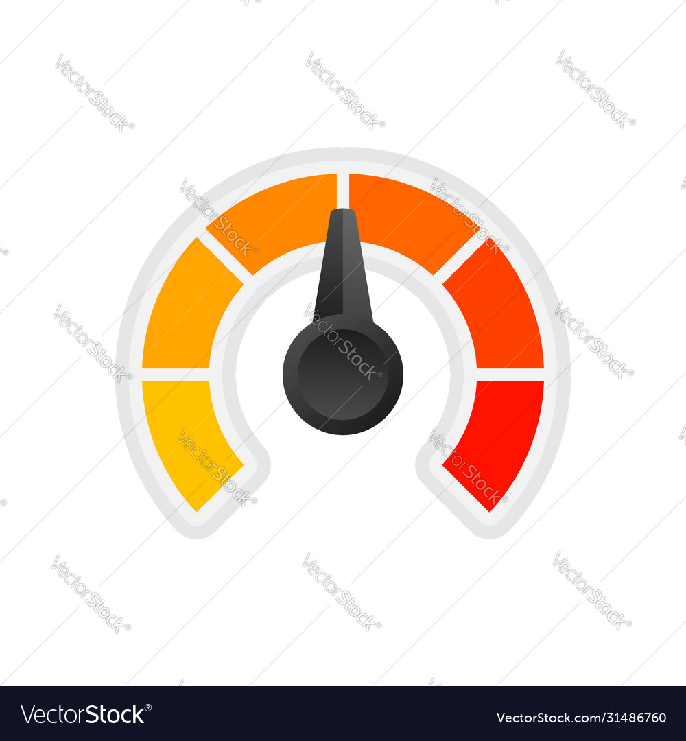 Round temperature gauge isolated on white