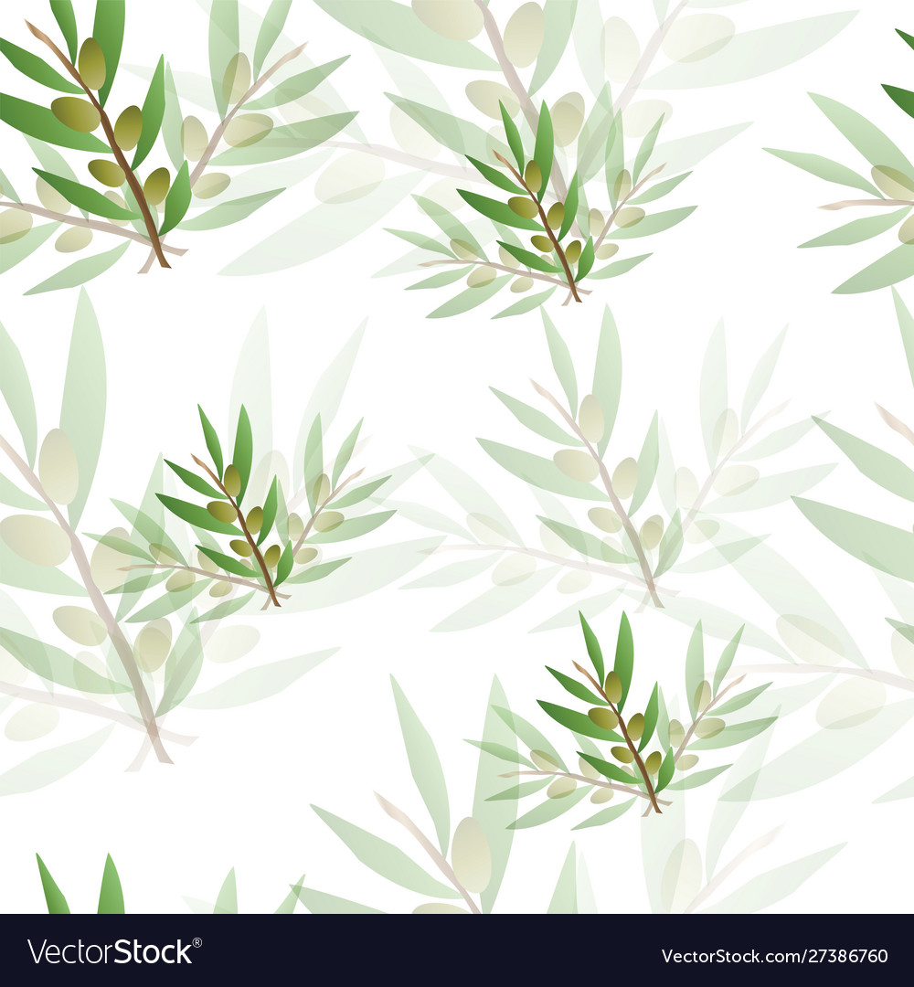 Seamless pattern with olive trees