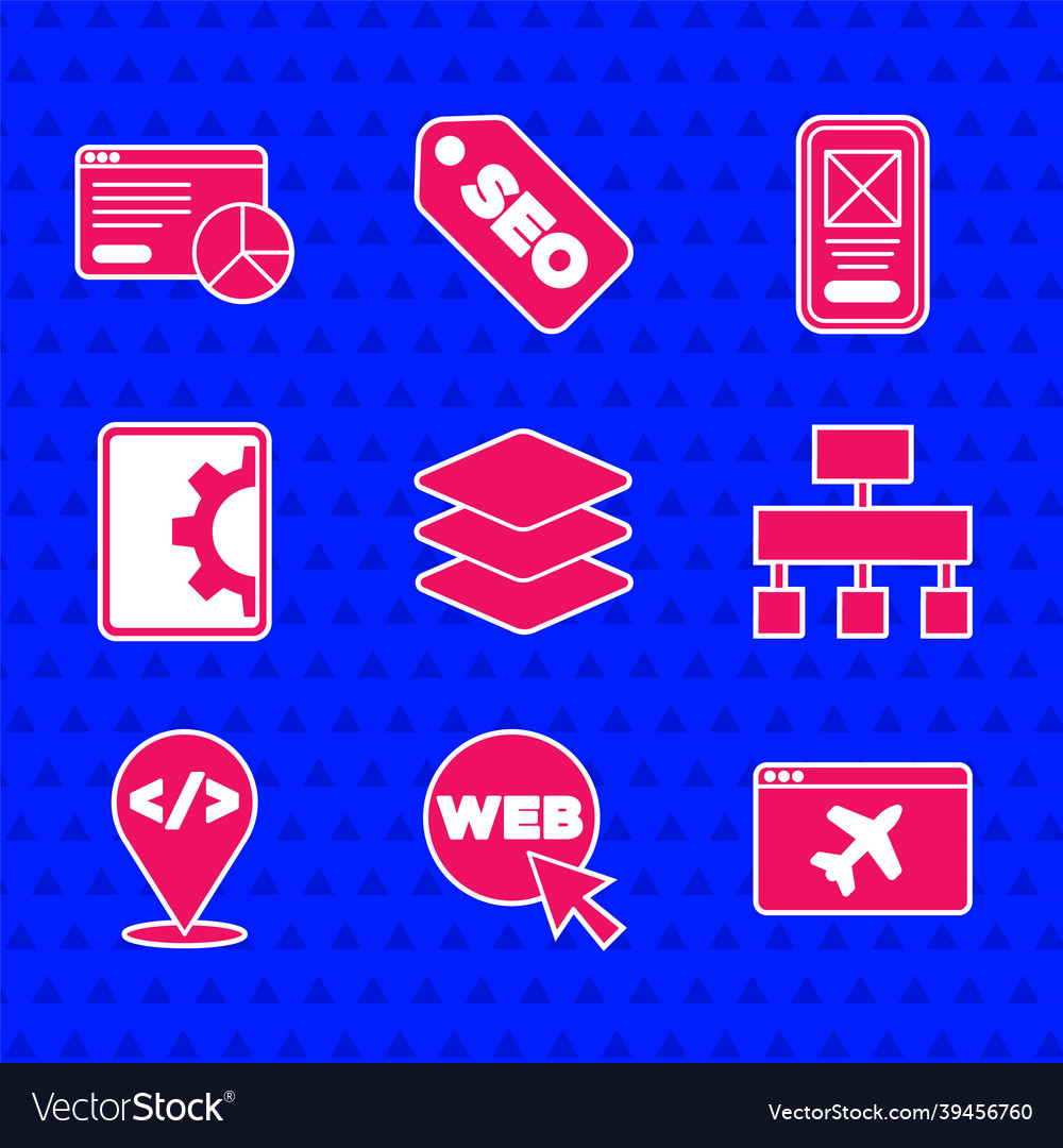 Set layers web and graphic design website vector image Set layers web and graphic design website