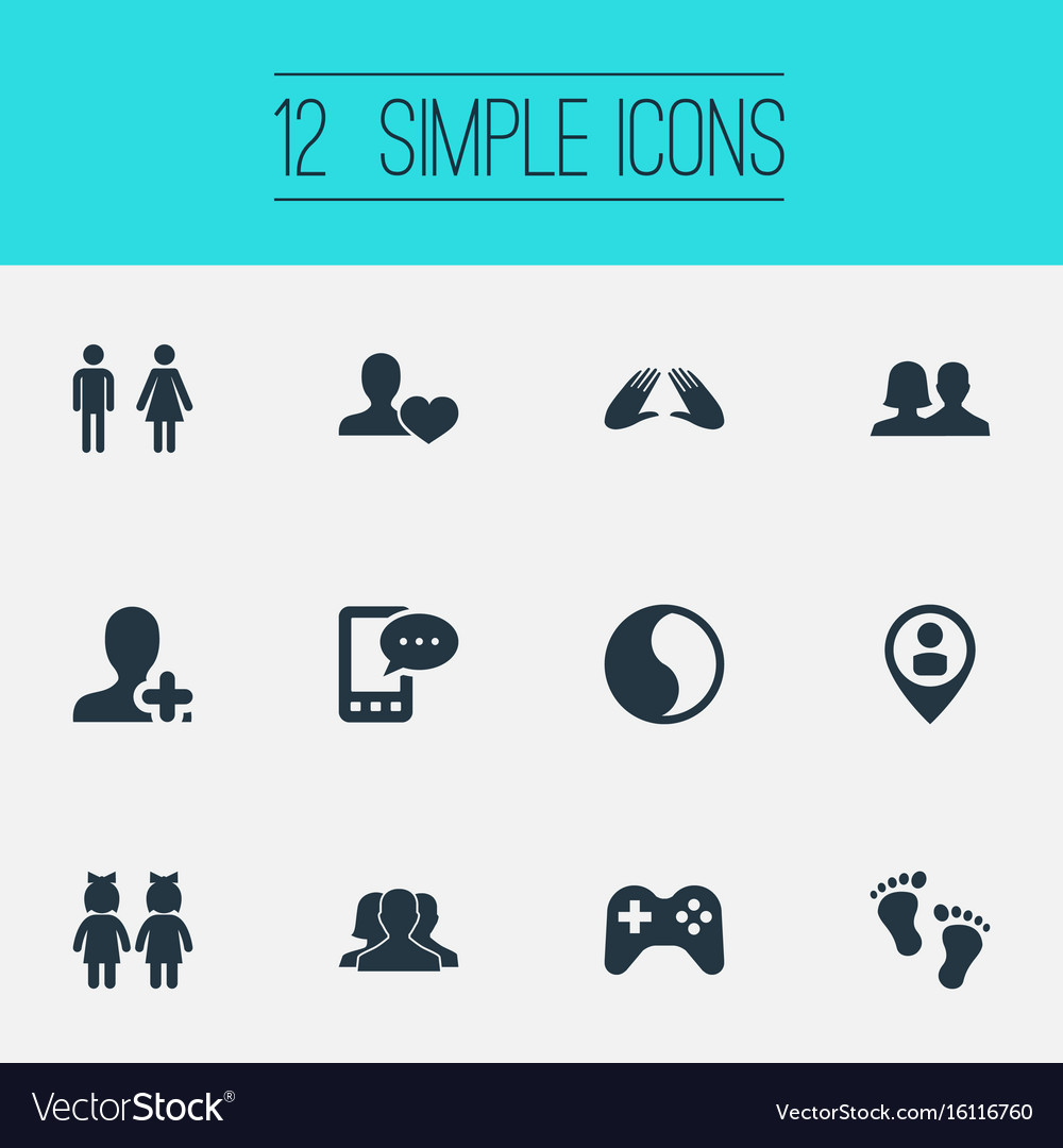 Set of simple icons element