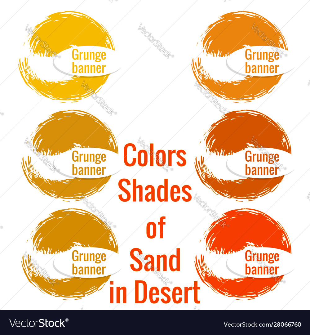 Set Round Banner Colors Shades Sand In The Vector Image