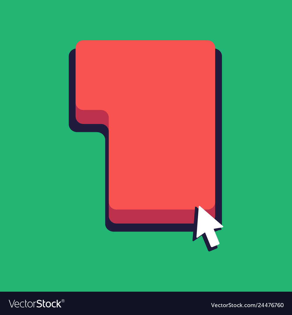 Small arrow touching keyboard command key vector image Small arrow touching keyboard command key