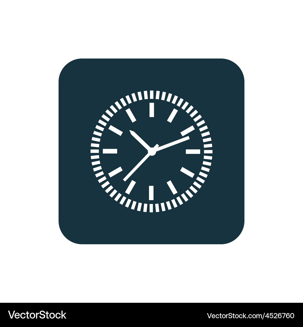 Time icon rounded squares button Royalty Free Vector Image
