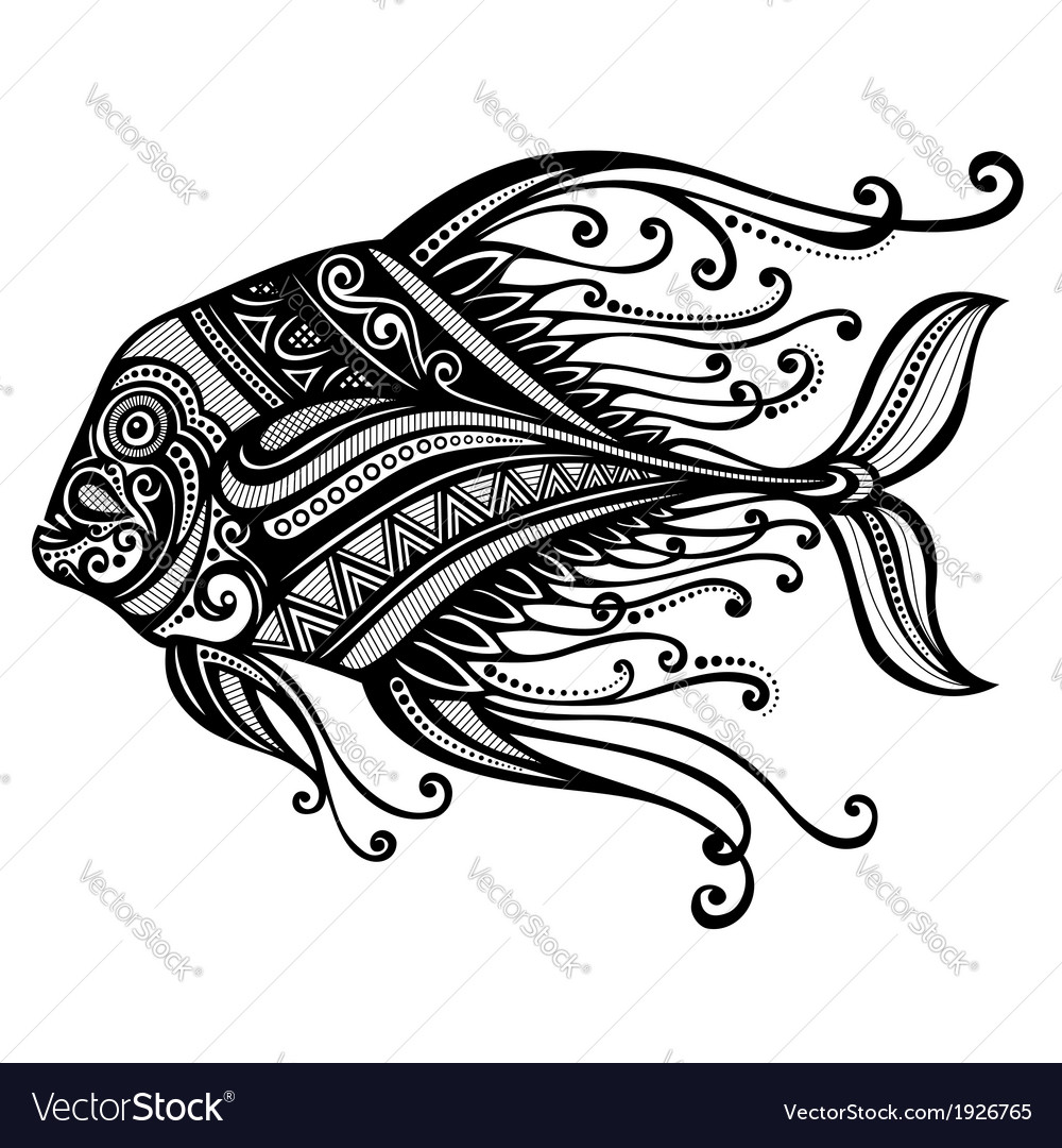 Abstract sea fish Royalty Free Vector Image - VectorStock