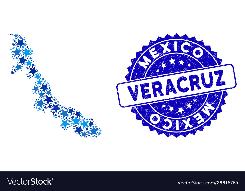 Blauer Stern veracruz state map Zusammensetzung