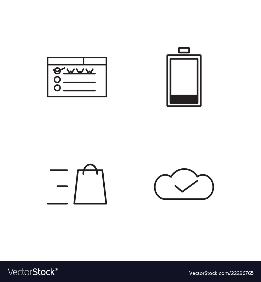 Business simple outlined icons set