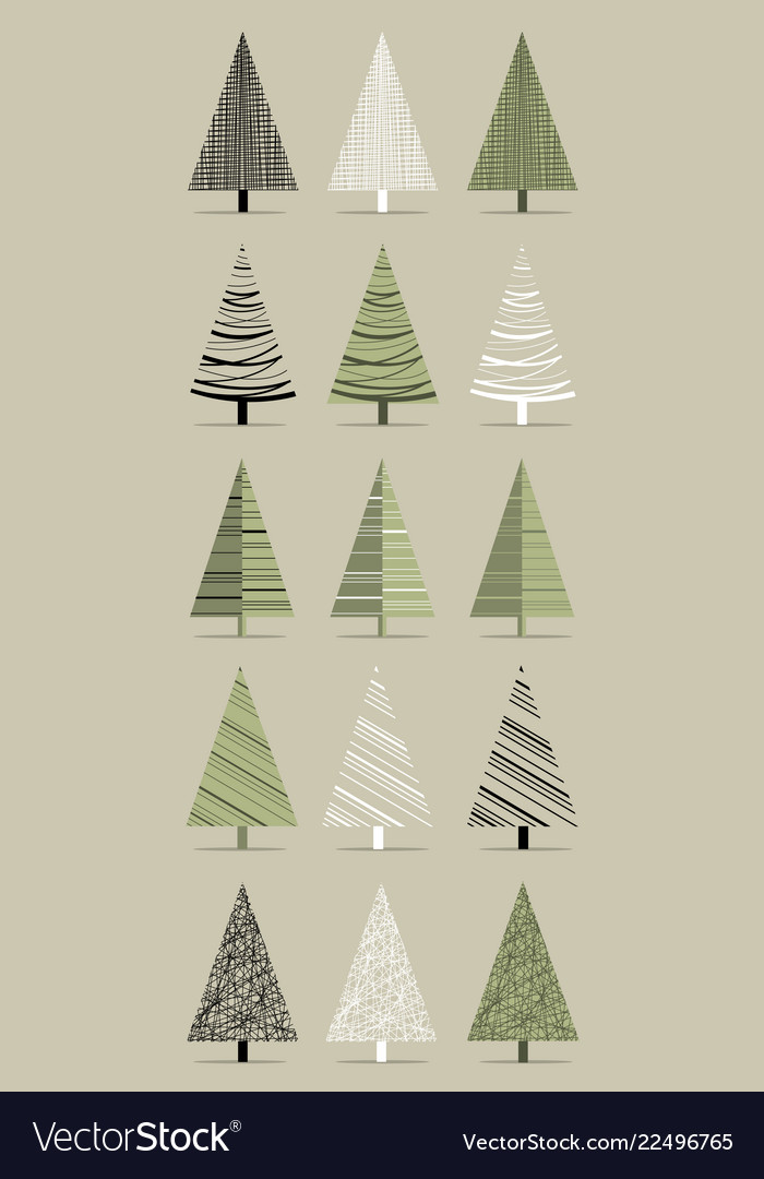 Christmas trees set