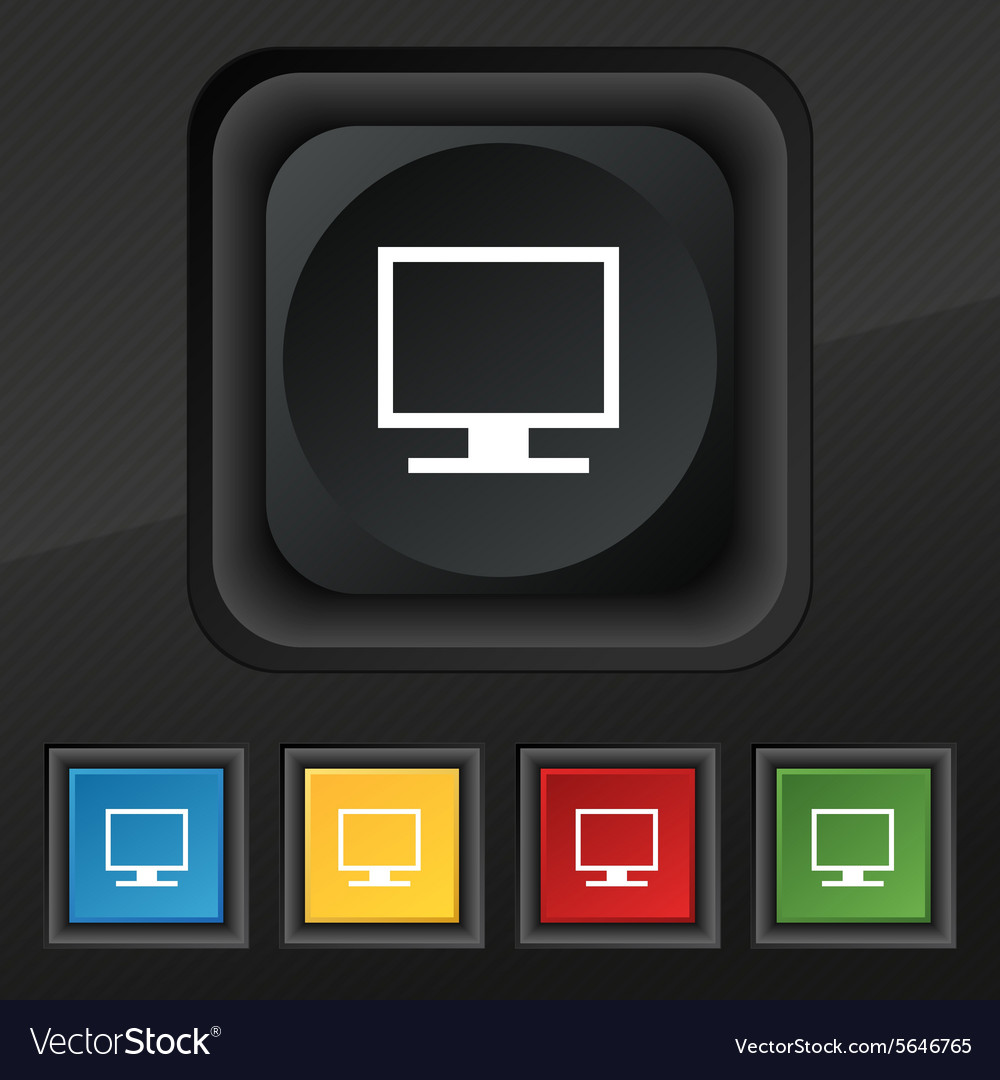 Computer widescreen monitor icon symbol set