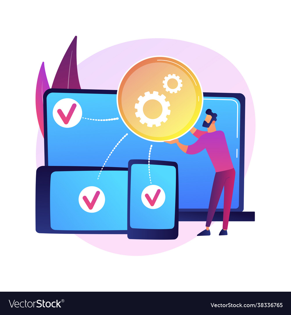 Cross-platform development abstract concept vector image Cross-platform development abstract concept