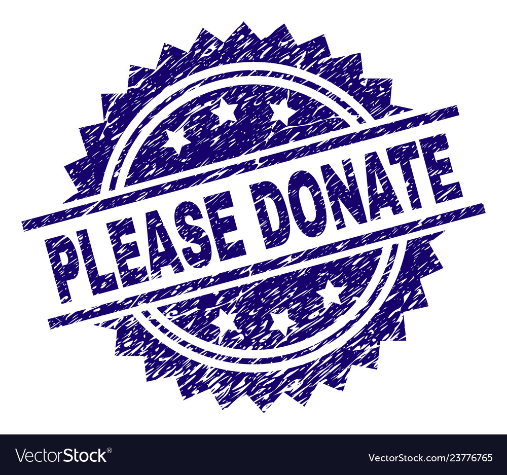 Stamp With Text Please Donate Inside, Vector Illustration Royalty