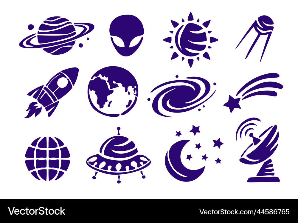 Hand drawn stencil element set Royalty Free Vector Image
