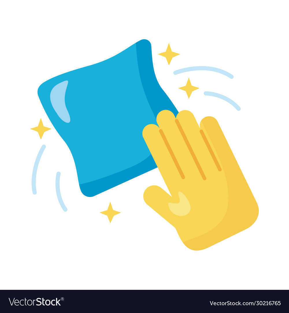 Hand wiping cleaning detaild style Royalty Free Vector Image