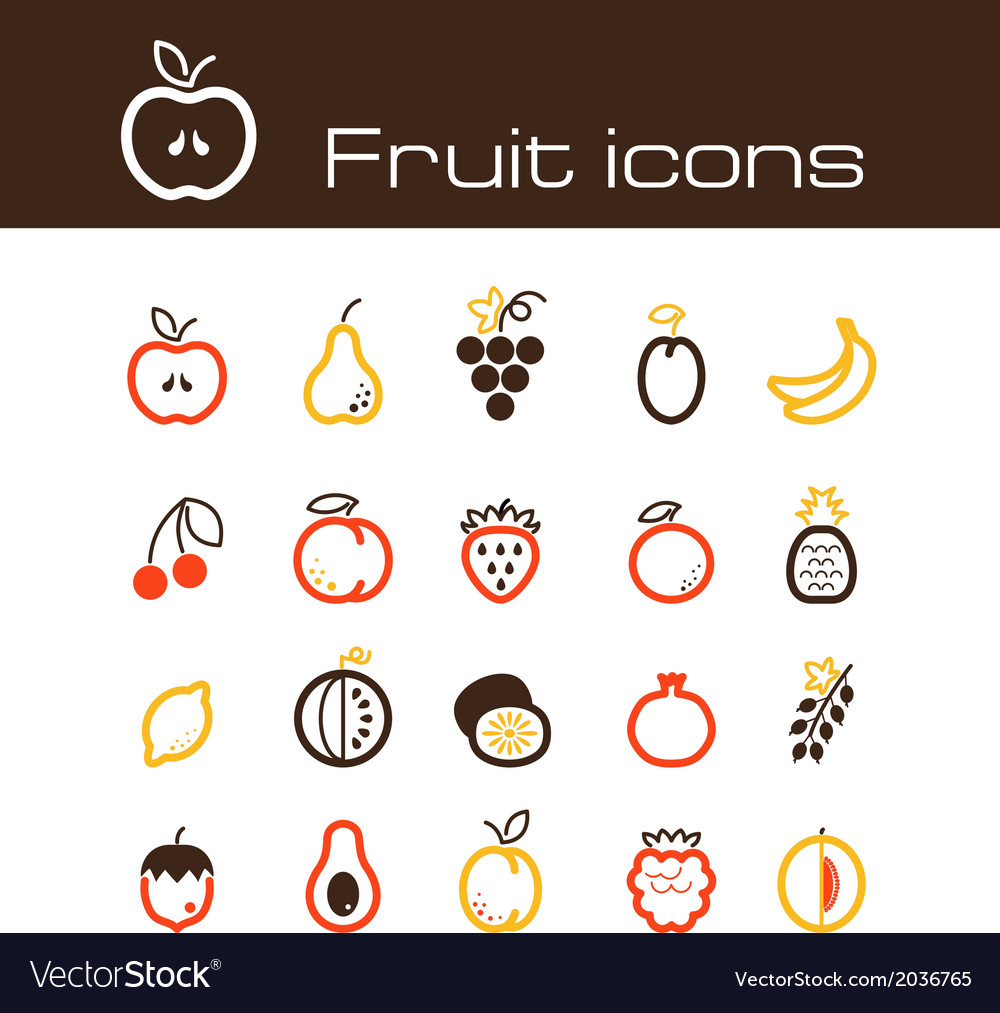 Icons set fruits