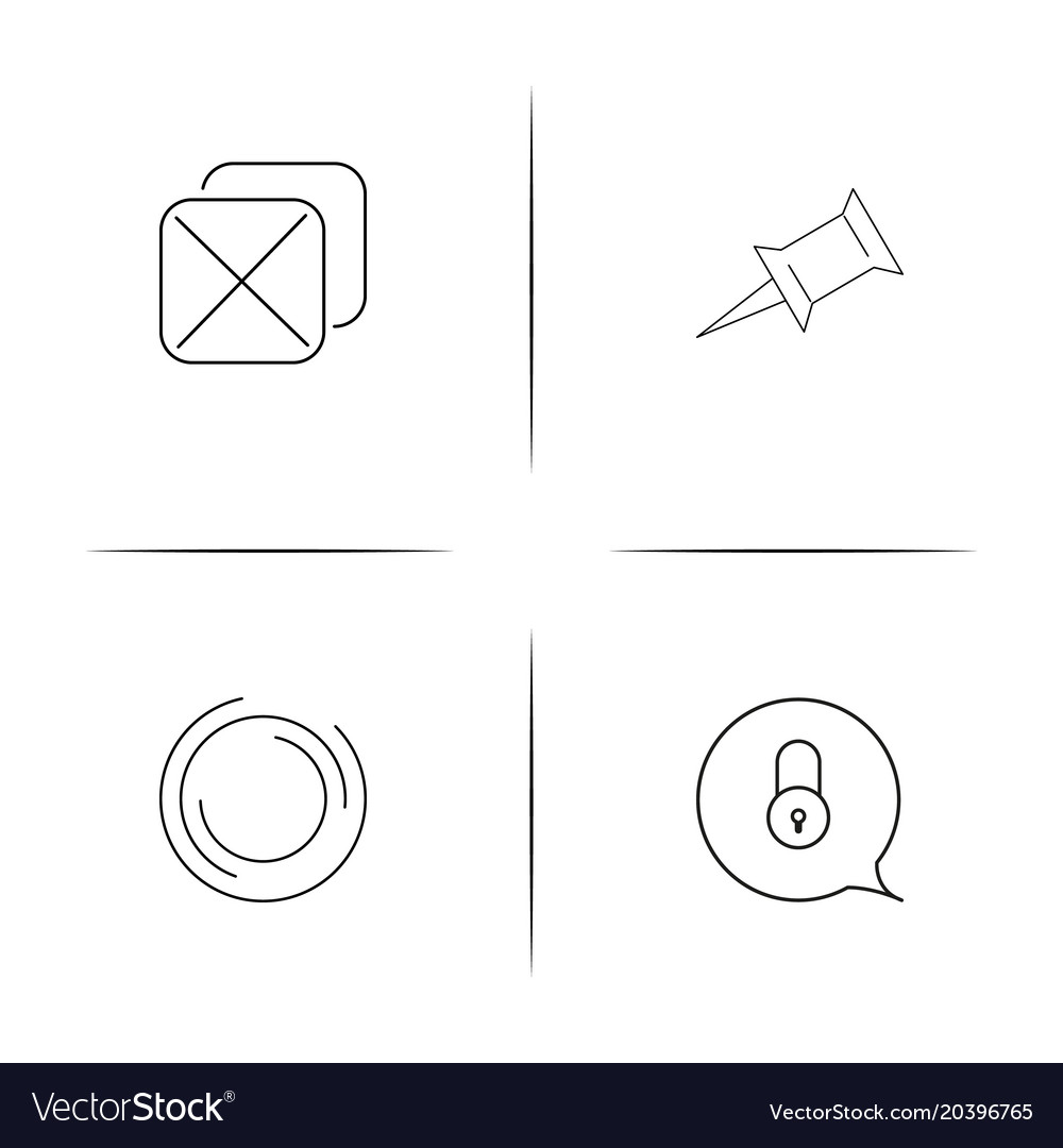 Interface simple linear icon setsimple outline