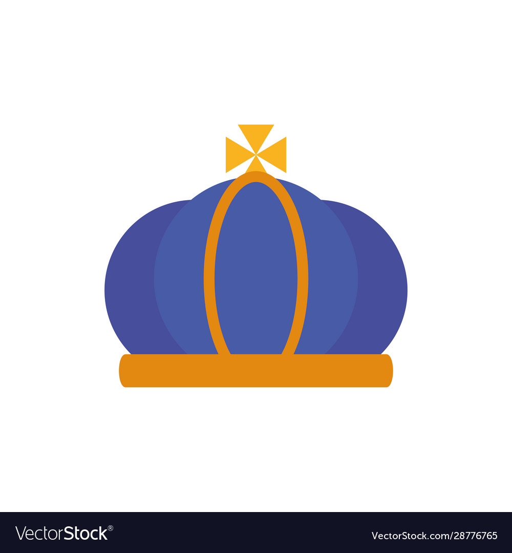 Isolated king blue and gold crown design Vector Image