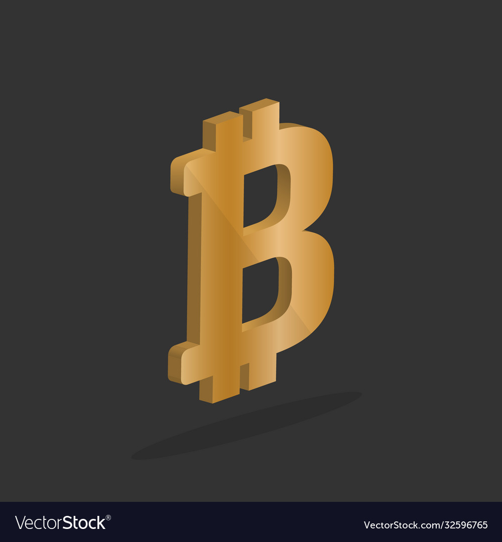 Letter B A Symbol Bitcoin Digital Currency Vector Image