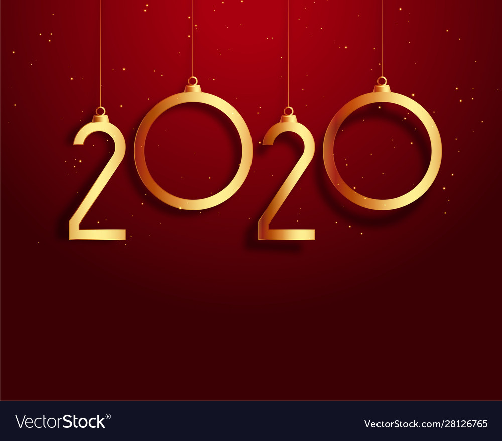 New year 2020 red and gold background design