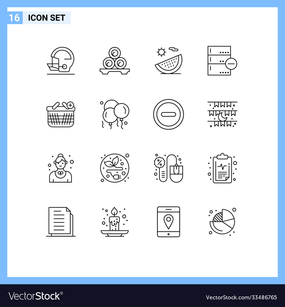 Pictograph set 16 simple outlines database