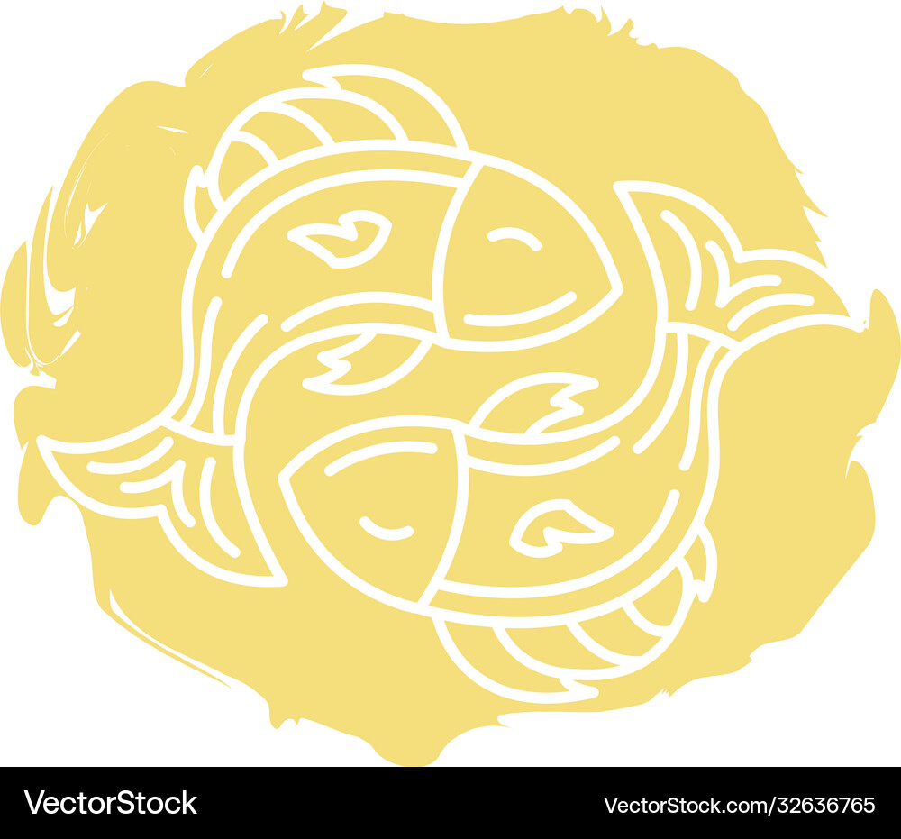 Pisces zodiac sign block style icon Royalty Free Vector