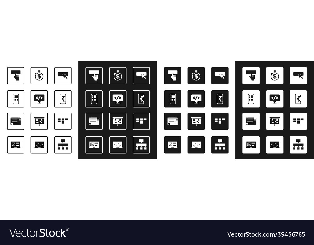 Set ui or ux design front end development mobile Vector Image