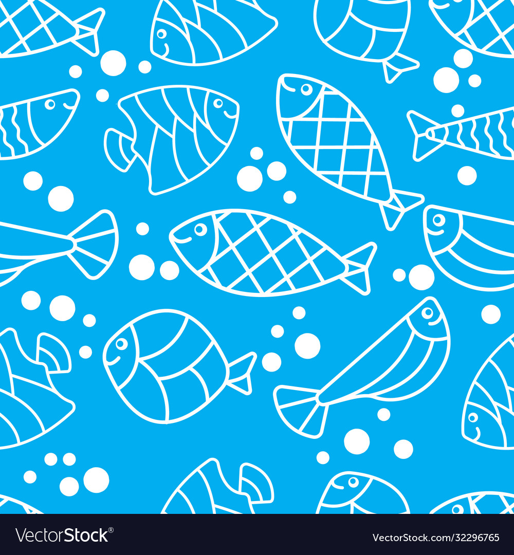 Simple abstract fish seamless pattern