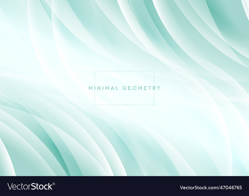 Tech abstract minimal wavy green cyan background vector image Tech abstract minimal wavy green cyan background