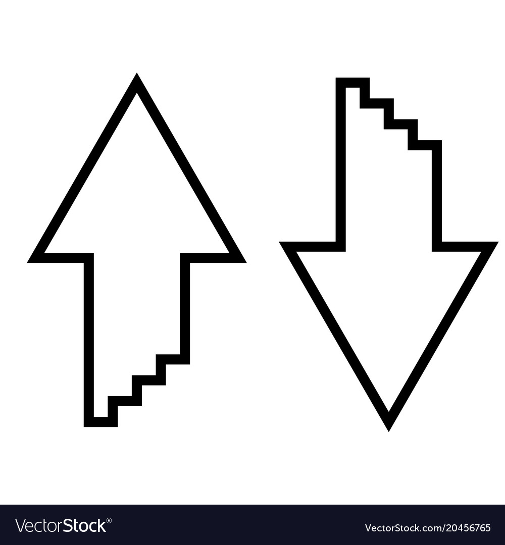 Two arrows with sumulation 3d effect for upload