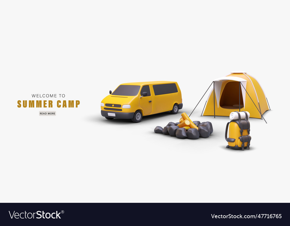 Welcome to summer camp horizontal poster Vector Image