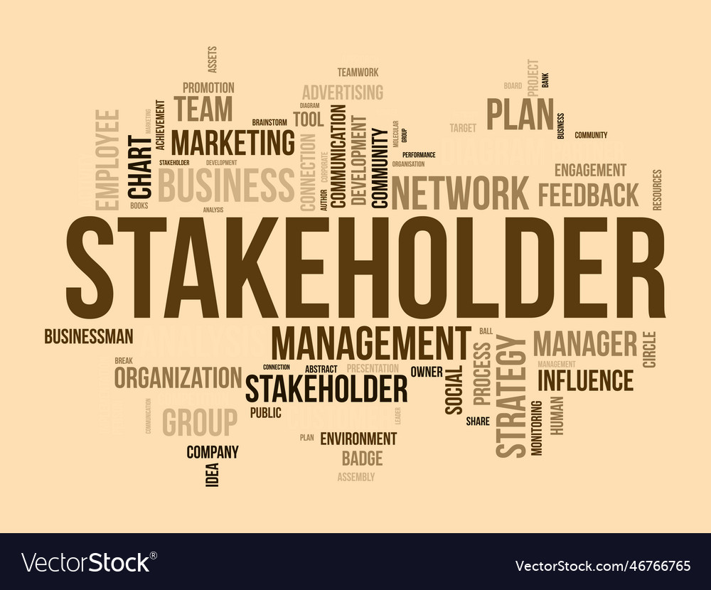Word cloud background concept for stakeholder Vector Image