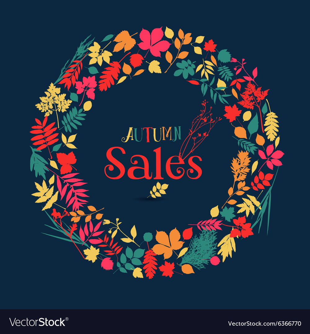 Autumn nature sale background Royalty Free Vector Image