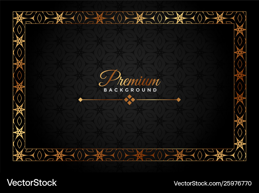 Black and gold premium decorative background Vector Image