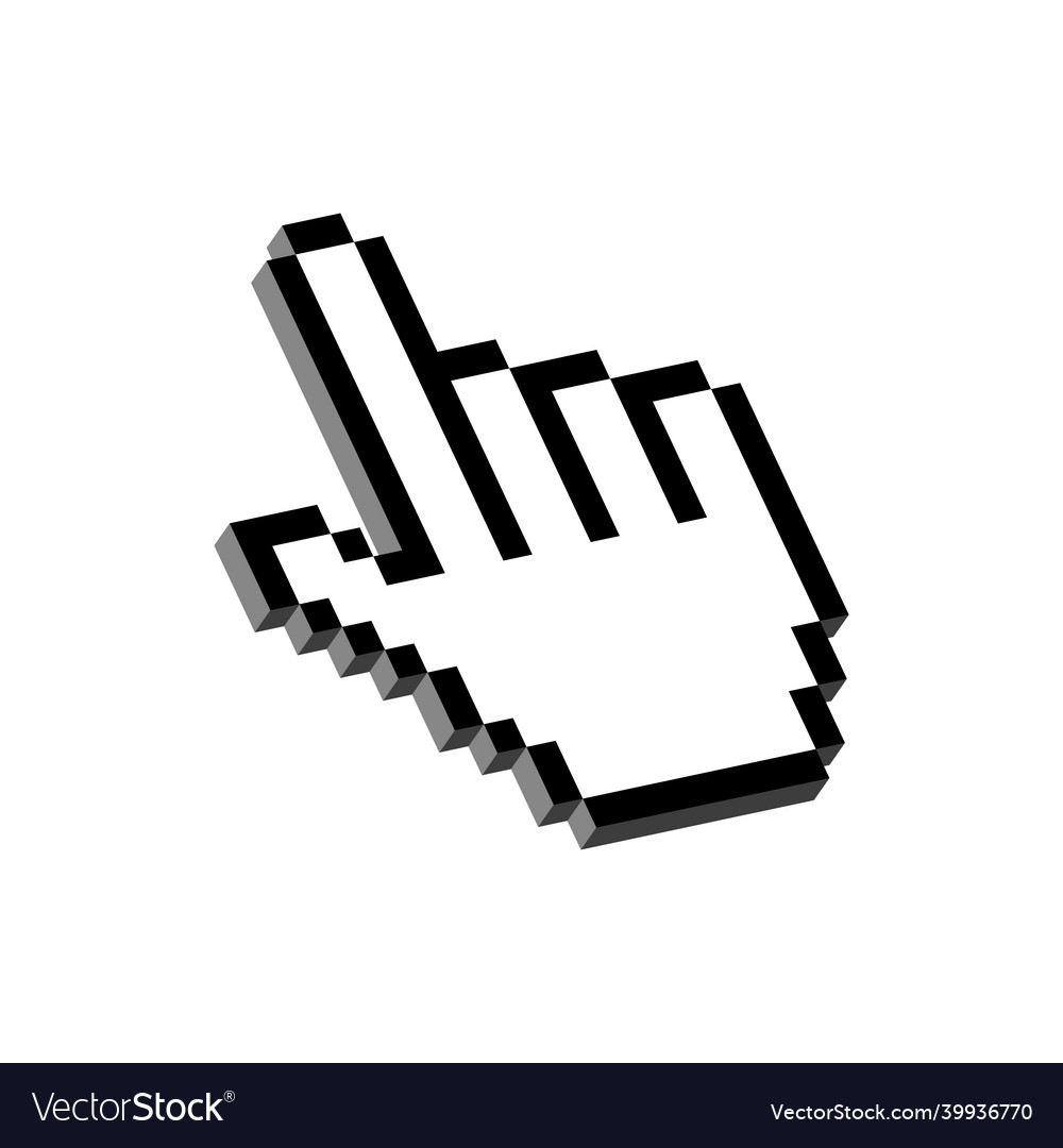 Black pixel 3d hand pointer