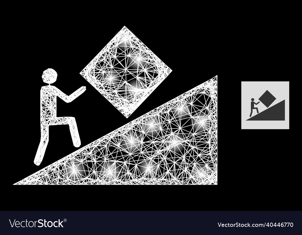 Bright intersected mesh pointless task icon vector image Bright intersected mesh pointless task icon