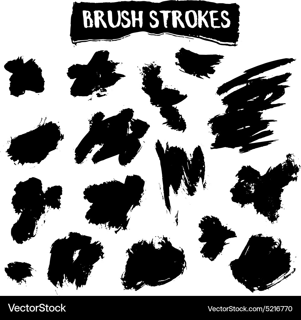 Brush strokes set Royalty Free Vector Image - VectorStock