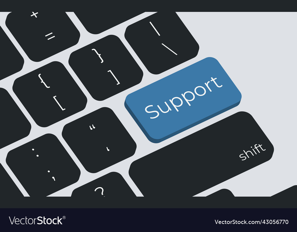 Computer keyboard key with support