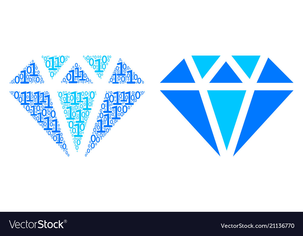 Diamond collage of binary digits Vector Image Diamond collage of binary digits