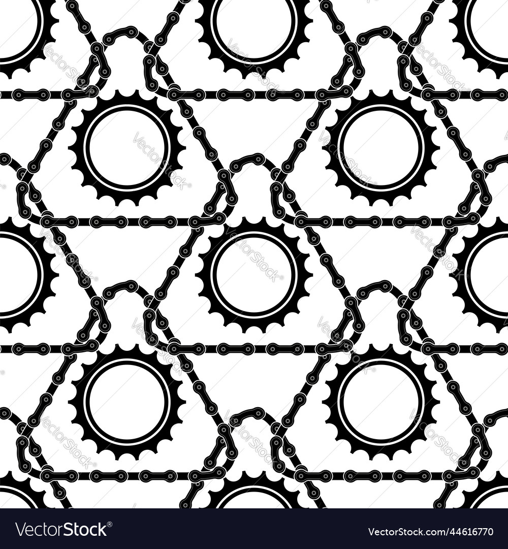 Different bicycle chain frames seamless pattern vector image Different bicycle chain frames seamless pattern