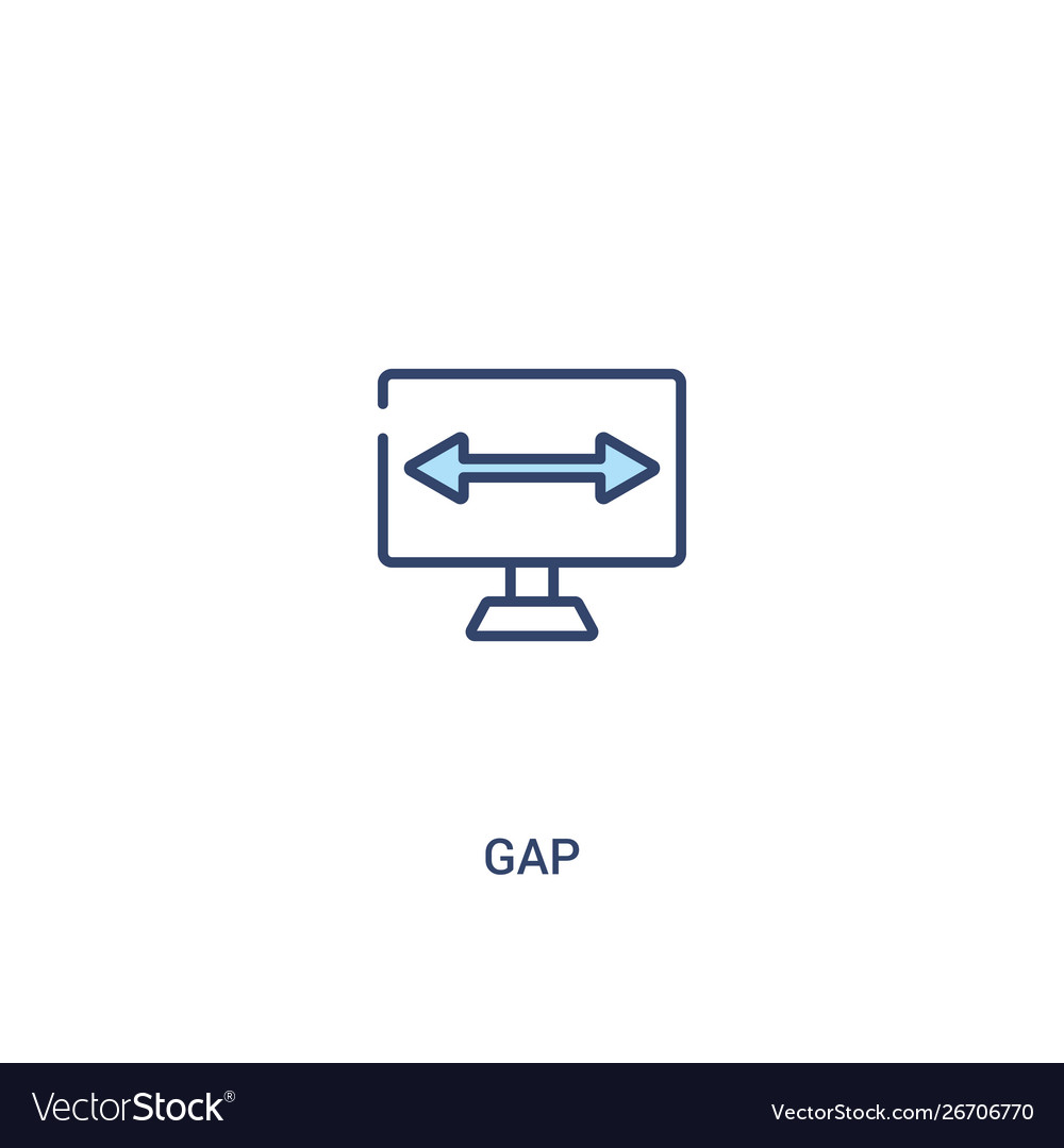 Gap concept 2 colored icon simple line element vector image Gap concept 2 colored icon simple line element