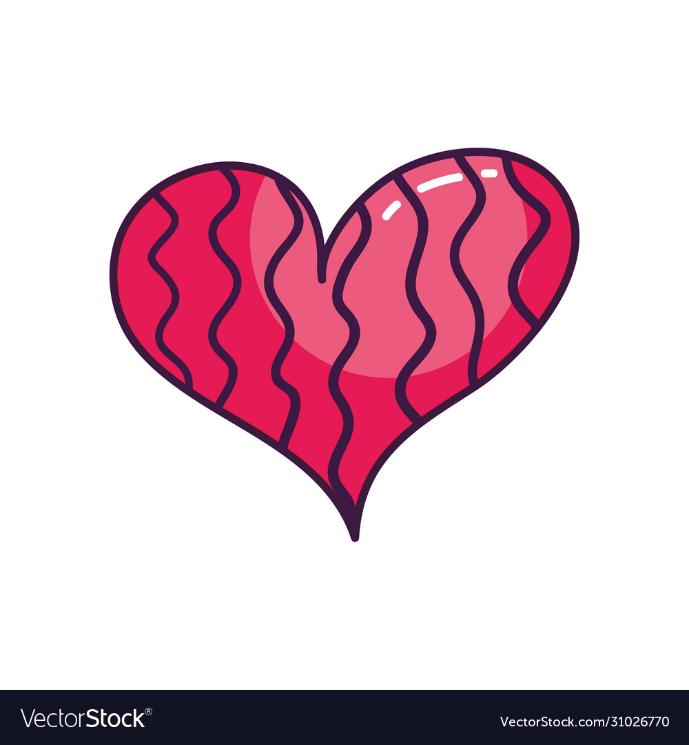 Heart with lines design line color style